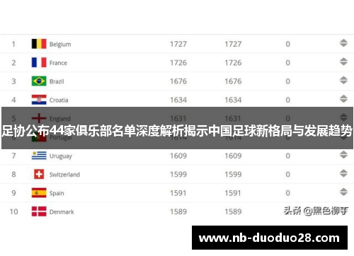 足协公布44家俱乐部名单深度解析揭示中国足球新格局与发展趋势